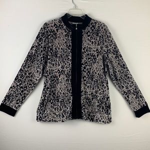 Jaclyn Smith Animal Print Jacket Black Size XL
